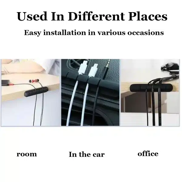 L16 Cable Organizer Silicone USB Winder Desktop Tidy Management Clips Holder for Mouse Headphone Wire - Image 6