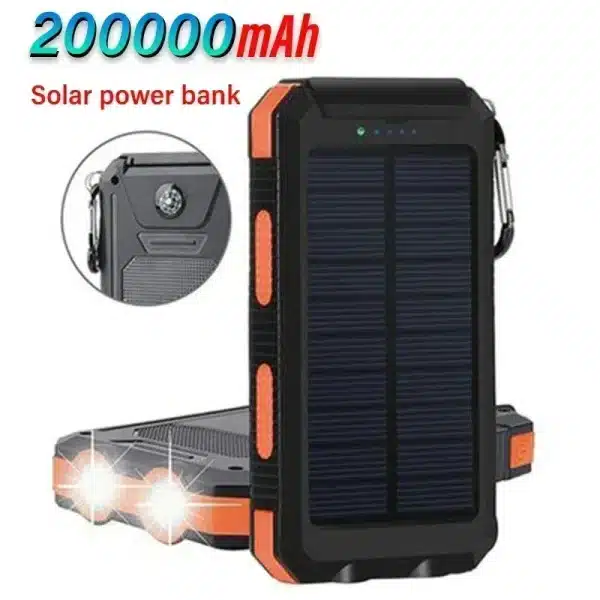 Solar Power Bank Super Large Capacity 200000mah Portable Waterproof Fast Charging External Battery Power Super Bright Flashlight - Image 4