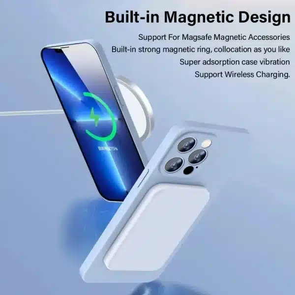 Liquid Silicone Case For Magsafe For iPhone 16 15 13 12 14 Pro Max Plus Mini Shockproof Magnetic Cover Wirless Charger Aceessory - Image 5