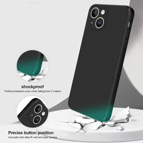 Black Shockproof Silicone TPU Phone Case For Iphone 11 12 13 14 15 Pro Max Mini X Xs XR 6 6S 7 8 Plus Protective Lens Cover Case - Image 4