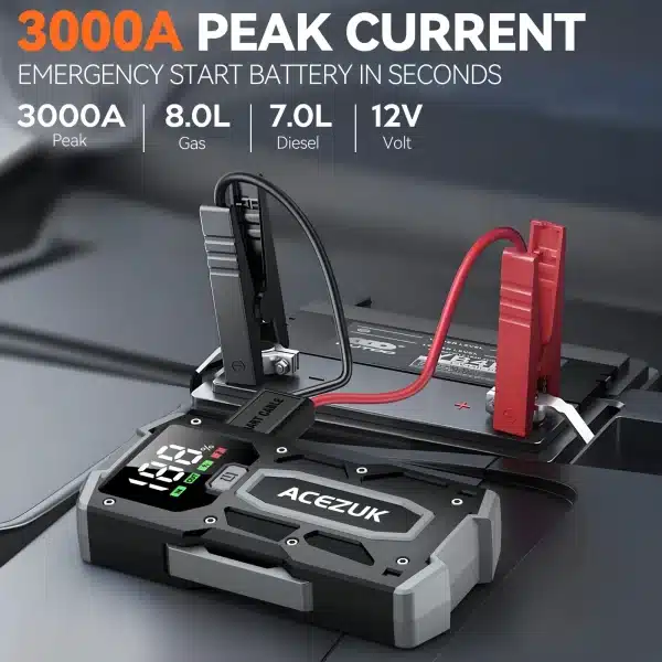 12800mAh 3000A Car Jump Starter Power Bank 12V Portable Car Battery Booster Charger Starting Device Petrol Diesel Car Starter - Image 2