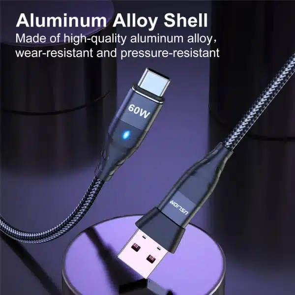 USLION 60W USB C to USB C Magnetic Cable Super Fast Charging Wire QC 3.0 Type C to Micro USB Cord With USB C to USB A Convertor - Image 5