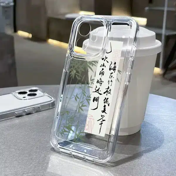 Transparent Phone Case For iPhone 11 Case iPhone 13 12 14 15 Pro Max XR XS X 7 8 Plus SE 2020 Aesthetic Art Chinese Style Cover - Image 4