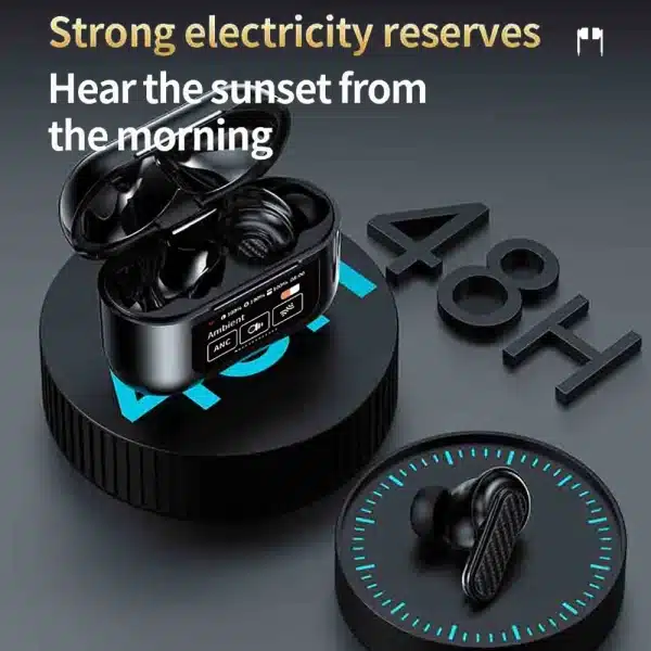 LCD Touch Screen Headsets Bluetooth 5.4 Headphones Wireless Earphones HiFi Stereo Noise Reduction Equalizer Super Bass Earbuds - Image 3