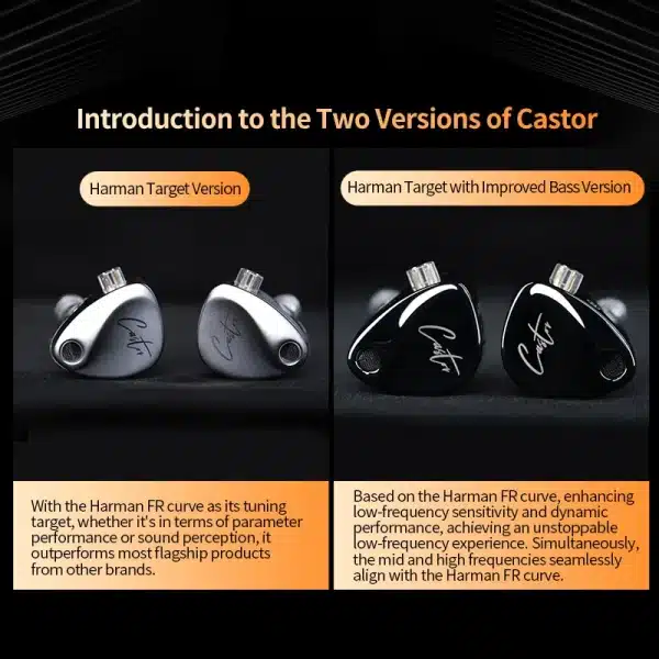 KZ Castor in Ear HiFi Earphone 2DD Dynamic High-end Tunable Earphones Monitor Headphone Cancelling Earbuds Bass Headsets PR2 ZAR - Image 3