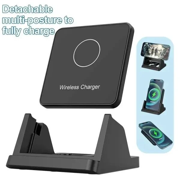 Wireless Charger Pad Stand Desktop Ultra-thin Mobile Phone Fast Charging Dock Station For iPhone 15 14 13 12 Samsung Xiaomi - Image 6