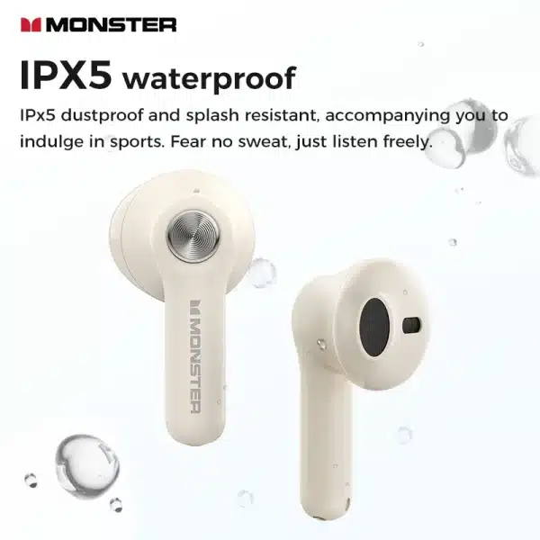 Monster N-lite 207 Bluetooth 5.4 Earphones Wireless Headphone with Mic Waterproof Touch Control Earbuds IPX5 ENC Noise Reduction - Image 5