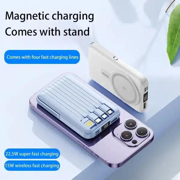 200000mah Macsafe Magnetic Power Bank Fast Wireless Charger For Iphone 15 14 13 12 Xiaomi Huawei External Auxiliary Battery Pack - Image 4