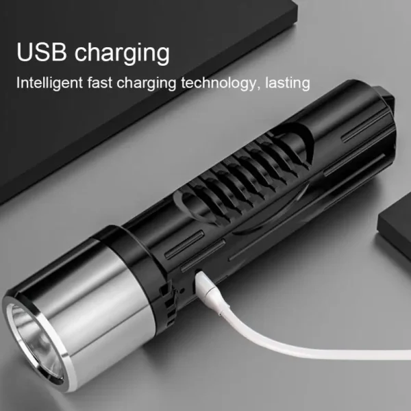 Super Bright LED Flashlight USB Rechargeable Led Torch for Night Riding Camping Hunting & Indoor Flash light - Image 5