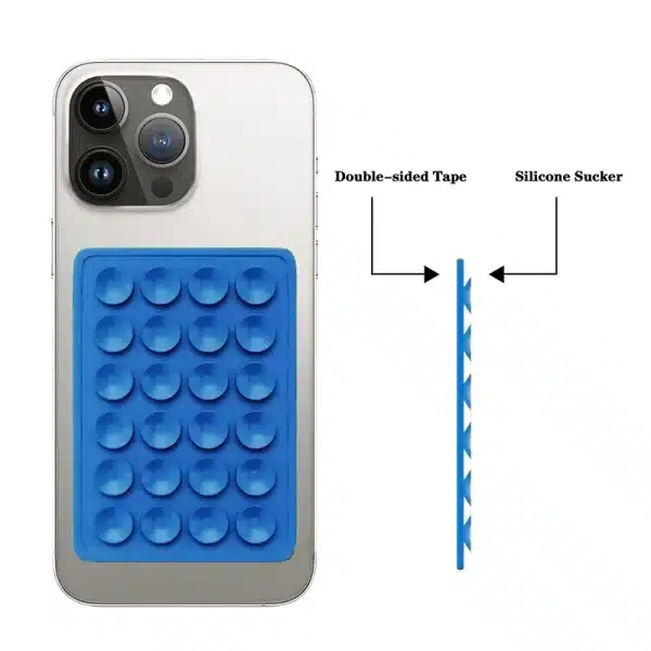 1pc Suction Cup Wall Stand Mat Multifunctional Silicone Suction Phone Holder Square Anti-Slip Single-Sided Leather Case Mount - Image 3