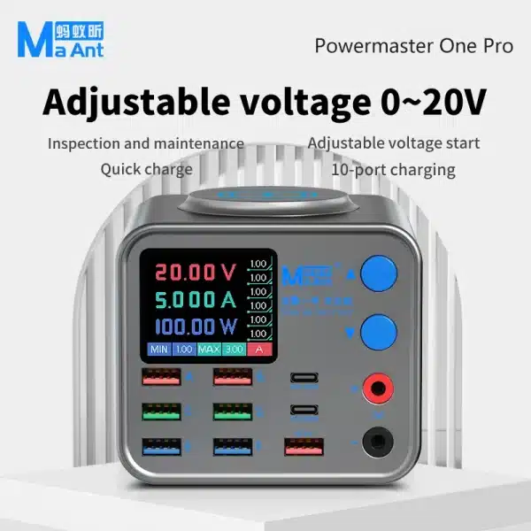 Multi-function Dianba NO.1 Pro 200W 20V 5A USB Type C Rapid Charger Wireless 8 Port PD QC3.0 Phone Current Line Accurate Tester - Image 2