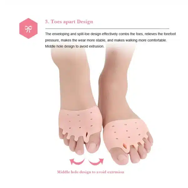 BYEPAIN 1Pair Foot Care Brace Support Gel Foot Pads - Correct Toes Naturally with Toe Separators for Men Women - Foot Care - Image 5