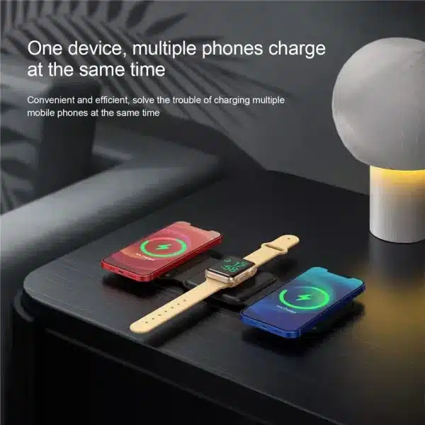 15W 3 in 1 Wireless Charger Stand Foldable for iPhone 14 13 12 Pro Max Airpods iWatch 8 7 Fast Charging Dock Station - Image 5
