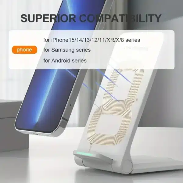 Foldable Wireless Charger Stand Pad Fast Charging For iPhone 15 14 13 12 11 XS XR Samsung S21 S20 S8 Huawei Qucik Charger - Image 5