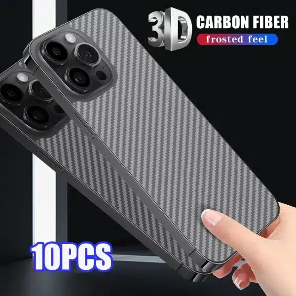 10Pcs Back Screen Carbon Fiber Sticker for iPhone 16 Pro Max Plus Protective Film Anti-fingerprint Back Screen Protector Films - Image 2