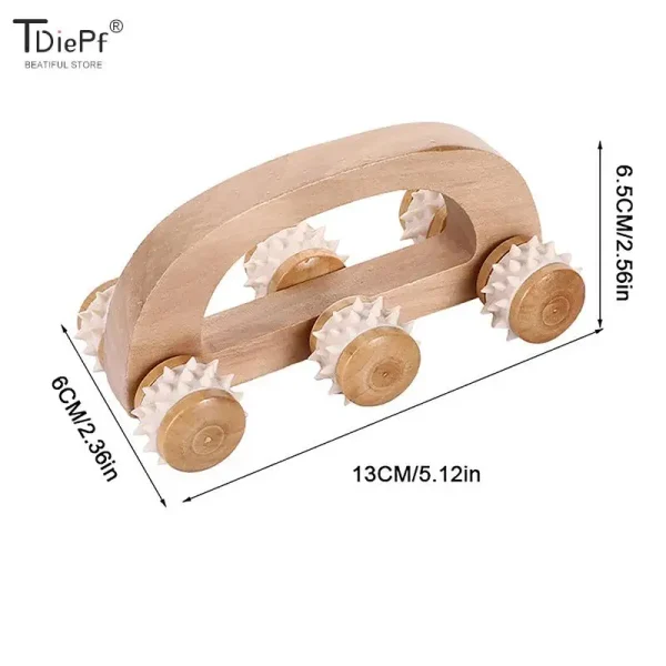 New 2/4/8/10 Wheels Wooden Car Roller Relaxing Hand Massage Arched Handle Massager For Face Neck Head Foot Acupoint Muscle Relax - Image 4