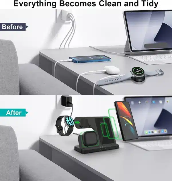 3 in 1 Wireless Charger Stand For Samsung Z Fold/Flip 6 S24 S23 S22 Ultra Galaxy Watch 7 6 5 Buds2 Fast Charging Dock Station - Image 2