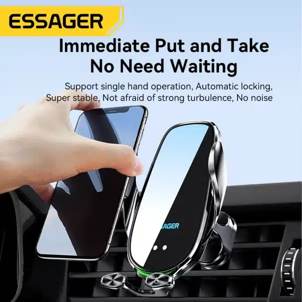 Essager Qi 15W Wireless Charger Car Phone Holder In Car Air Vent Mount For iPhone 14 13 12 X Pro Max Xiaomi Huawei Fast Charging - Image 2