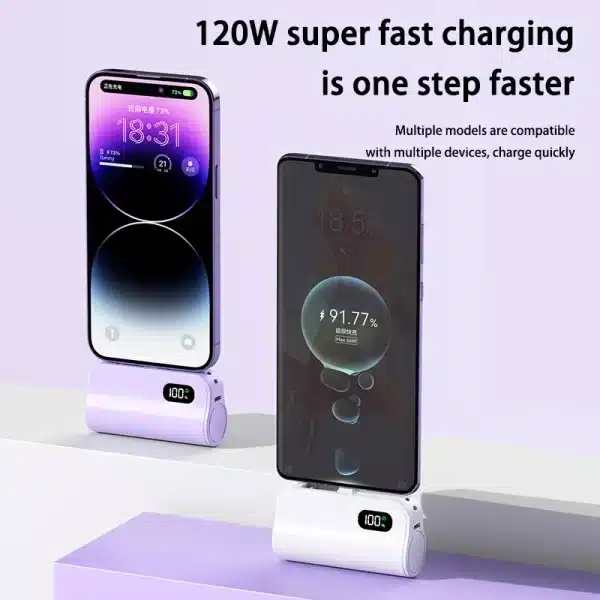 Xiaomi Capsule Power Bank 50000mAh Pocket Power Bank 120W Fast Charge Portable Mini Power Bank Suitable for iPhone and Android - Image 3