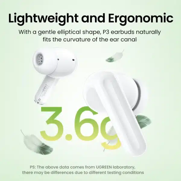 UGREEN HiTune P3 TWS Bluetooth Earphones Wireless Headphones 28H Earbuds Double Mic Call Noise Reduction In-Ear Handfree Earbuds - Image 6