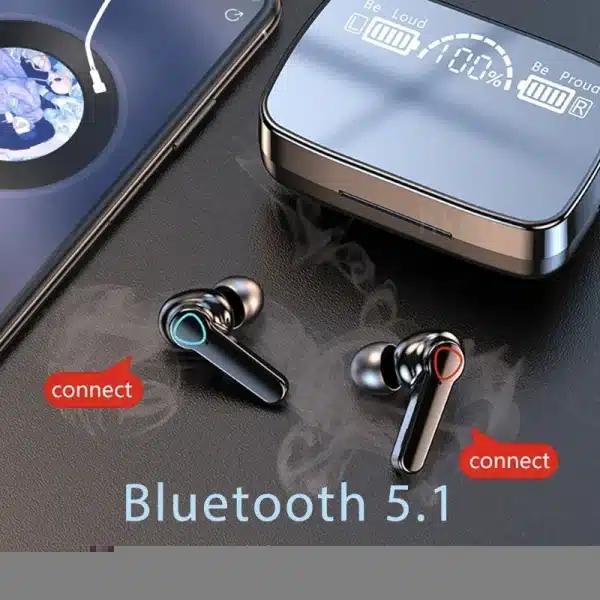 M19 Bluetooth Wireless Headset 5.3 Bluetooth Earphones IPX5 Waterproof Headsets with Mic HiFi Stereo Music Earbuds for All Phone - Image 2