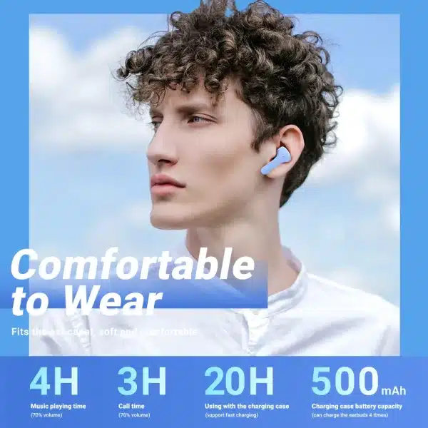 ACEFAST T6 TWS Earphone Wireless Bluetooth 5.0 Headphones Sport Gaming Headsets Noise Reduction Earbuds with Mic + Free cover - Image 5