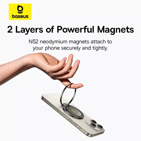 【New】Baseus Magnetic Ring Phone Holder Stand for MagSafe Wireless Charging for iPhone 16 15 14 Pro Max 360 Rotating Finger Stand - Image 5