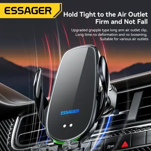 Essager Qi 15W Wireless Charger Car Phone Holder In Car Air Vent Mount For iPhone 14 13 12 X Pro Max Xiaomi Huawei Fast Charging - Image 6