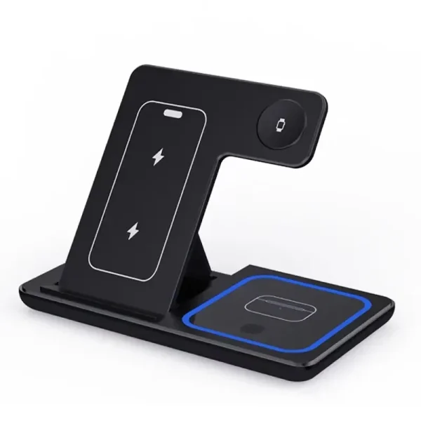 100W 3 in 1 Wireless Charger Holder For iPhone 16 15 14 13 12 Apple Watch S10/9/8 Airpods 4 Pro 2 Foldable Fast Charging Station - Image 6