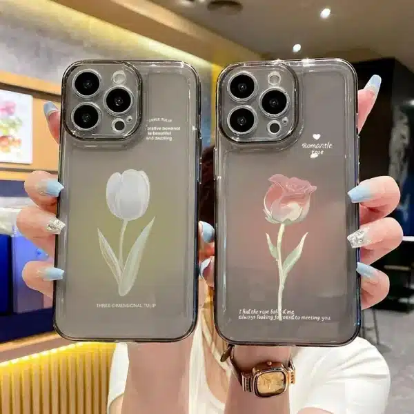 Tulip Phone Case For iPhone 13 11 12 14 15 16 Pro Max XR X XS Max 7 8 15 Plus Shockproof Transparent Cover Silicone Soft Fundas - Image 6