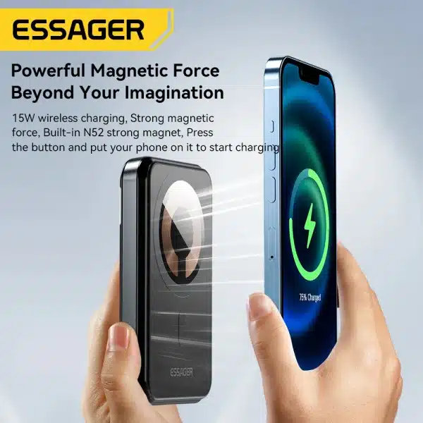 ESSAGER PD 20W 10000mAh Power Bank Magnetic Wireless Chargers For iPhone 13 12 11 Pro Max Portable External Battery PoverBank - Image 4