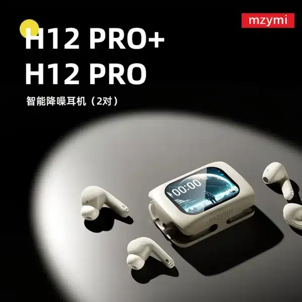 mzymi New H12 Pro Wireless Earphone Dual Earbuds Touch Screen Headset ANC+ENC Noise Cancelling Bluetooth Headphone For XIAOMI - Image 2