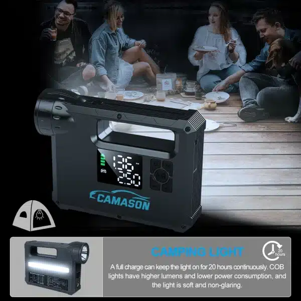 5 in 1 Car Jump Starter with air Compressor Portable Flashlight Starting Device Power Bank Battery Automotive Booster start - Image 4