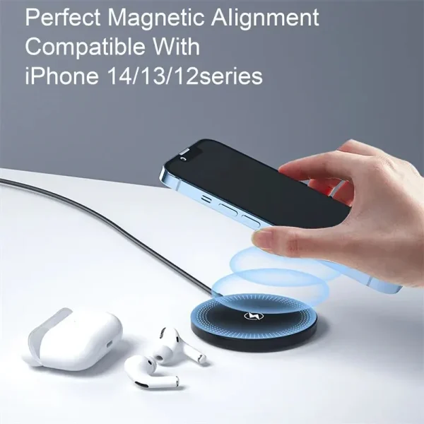 30W Magnetic Wireless Charger Pad Fast Charging Stand for iPhone 15 14 13 12 Pro Airpods PD Macsafe Phone Chargers Dock Station - Image 5