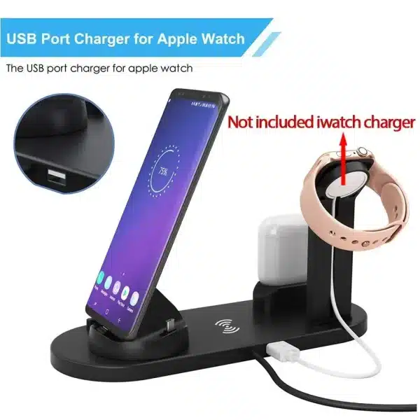 30W 7 in 1 Wireless Charger Stand Pad For iPhone 15-11 Pro Max Apple Watch Airpods Pro iWatch 8 7 Fast Charging Dock Station - Image 6