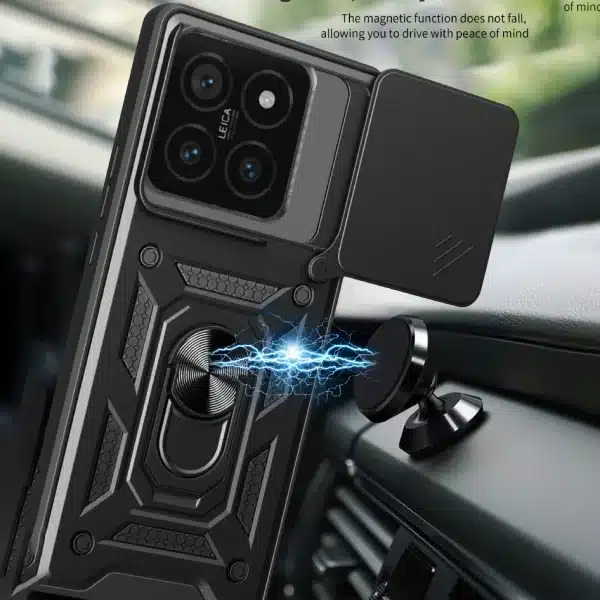 Shockproof Armor Phone Case for Xiaomi 14T 13T 11T Pro for Redmi Note 13 Pro Plus 5G 4G With Car Magnetic Ring Holder Back Cover - Image 2