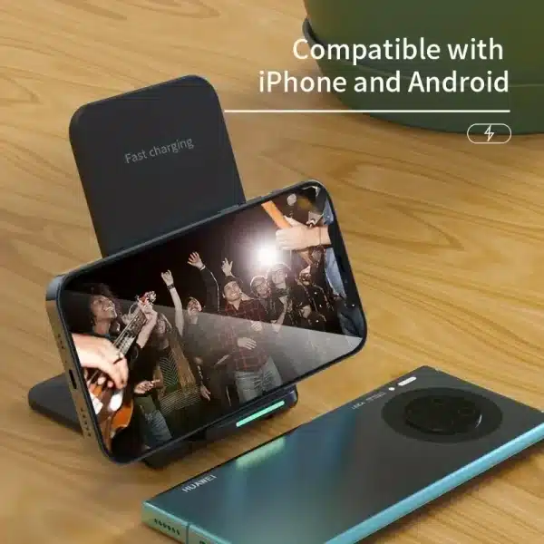 Foldable Wireless Charger Stand Pad Fast Charging For iPhone 15 14 13 12 11 XS XR Samsung S21 S20 S8 Huawei Qucik Charger - Image 3