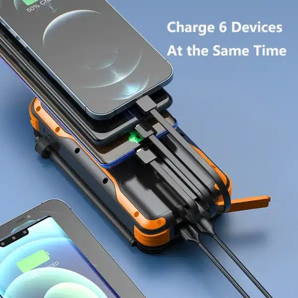 43800mAh Solar Power Bank with 4 Solar Panel Wireless Charger Powerbank for iPhone 15 Samsung S24 PD 20W Fast Charging Powerbank - Image 3