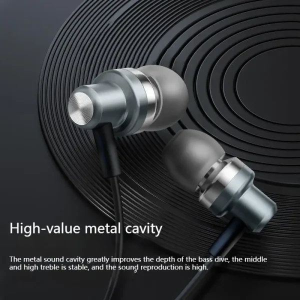 type-c In-Ear Wired Headphones Metal Design Stereo Sport Music Earbuds Handfree Gaming Headset Earphones with HD mic For Samsung - Image 4