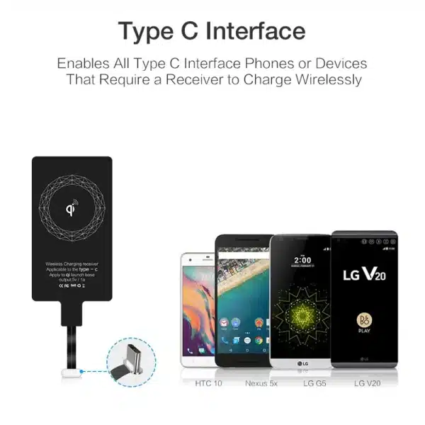 Wireless Charging Receiver for Samsung Huawei Xiaomi IPhone 5 6 7 Universal Micro USB Type C 8-pin Fast Wireless Charger Adapter - Image 2