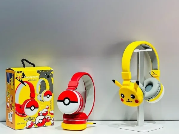 NEW Anime Pokemon Pikachu Bluetooth Headphone Wireless Headsets Cartoon Stereo Headset Earphone With Mic Hottie Fashion Gifts - Image 3