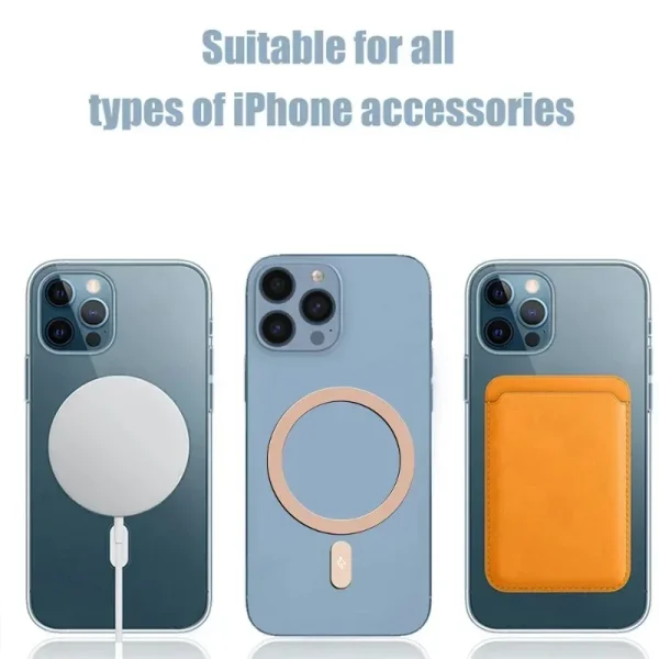 5-1Pcs Universal Metal Plate Ring for Magsafe Magnetic Wireless Charger Iron Sheet Sticker Car Phone Holder for IPhone 15 14 13 - Image 4