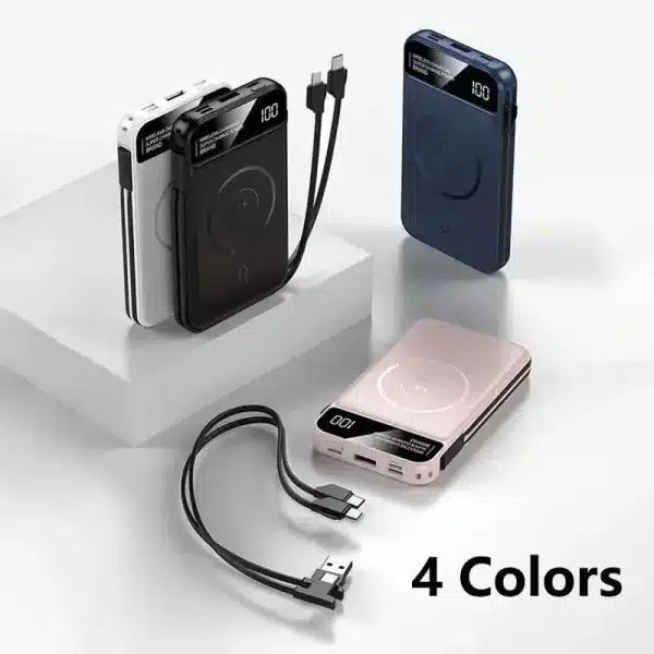 Xiaomi Power Bank 50000mah Wireless Charging Magsafe Power Bank Magnetic Charging Built-in Wire Mobile Phone Battery For Iphone - Image 3