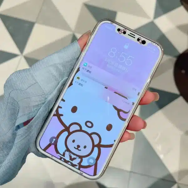 Tempered Glass for iPhone XR 11 15 14 13 12 Pro Max Screen Protector for 14plus 15plus Kuromi Cinnamoroll Hello Kitty Melody - Image 5