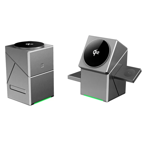 Qi2 3-in-1 Wireless Charger with Auto-Rotating Magic Cube Dock for IPhone 16/15/14 Pro Max, AirPods, and IWatch Fast Charging - Image 2