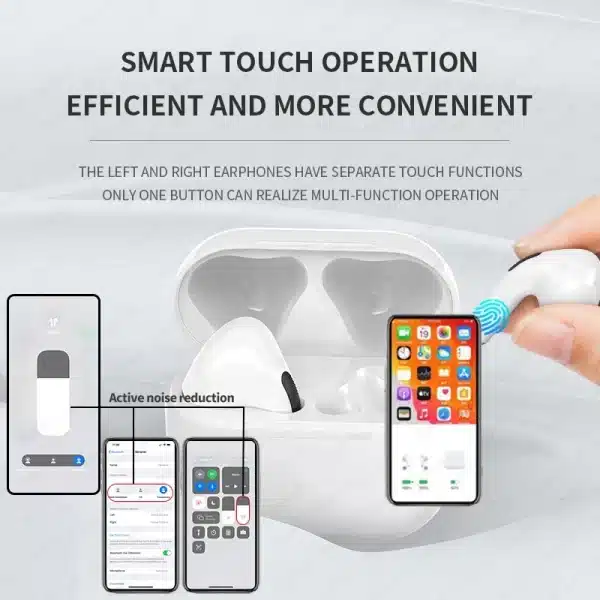 Original Pro 6 TWS Max Wireless Bluetooth Earphones Mini Earbuds Noise Cancelling Headset For Airpodding Apple iPhone Headphones - Image 5