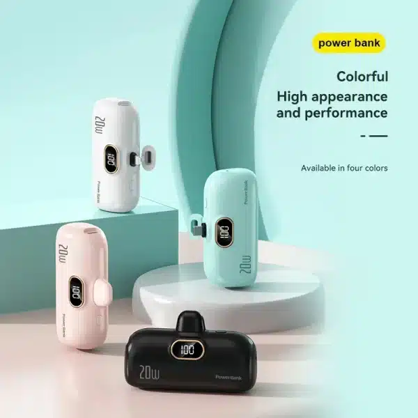 Xiaomi 30000mAh Power Bank Portable Mobile Phone Charger Built Cable External Battery Capsule Mini Power Bank For Type-C iPhone - Image 4