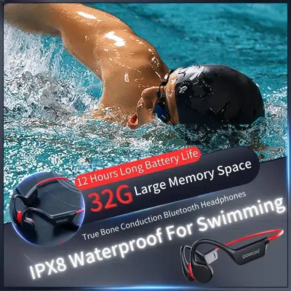 POLVCDG Bone Conduction Headset X7 IPX8 32GB Memory 5.3 Bluetooth Wireless Headset with microphone Waterproof Swimming 2023new - Image 3