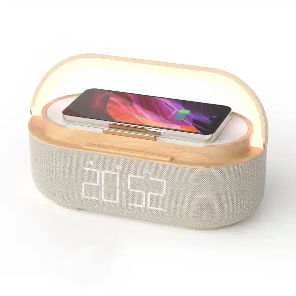 NEW Wireless Charger 15W Portable Digital FM Alarm Clock Bluetooth Speaker Radio Touch Night Light Dual Home Bedside Subwoofer - Image 6