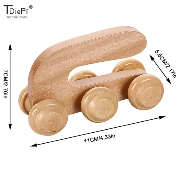 New 2/4/8/10 Wheels Wooden Car Roller Relaxing Hand Massage Arched Handle Massager For Face Neck Head Foot Acupoint Muscle Relax - Image 3